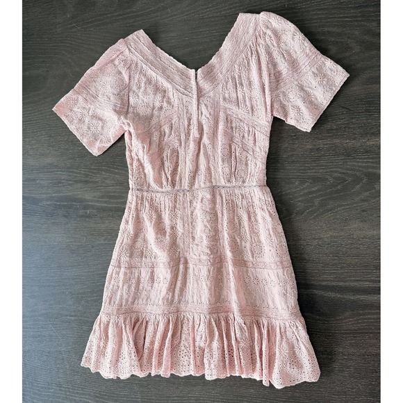 LoveShackFancy Eyelet Viscose Dusty Rose Dress Size 4 - Picture 6 of 6